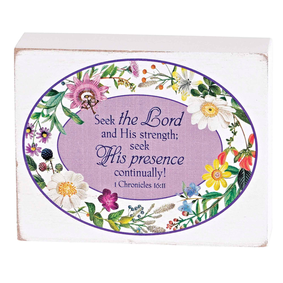 Tabletop Seek The Lord White Plaque 4x3