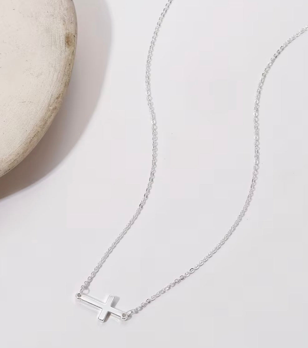 Cute Stainless Steel Collarbone Cross Necklace