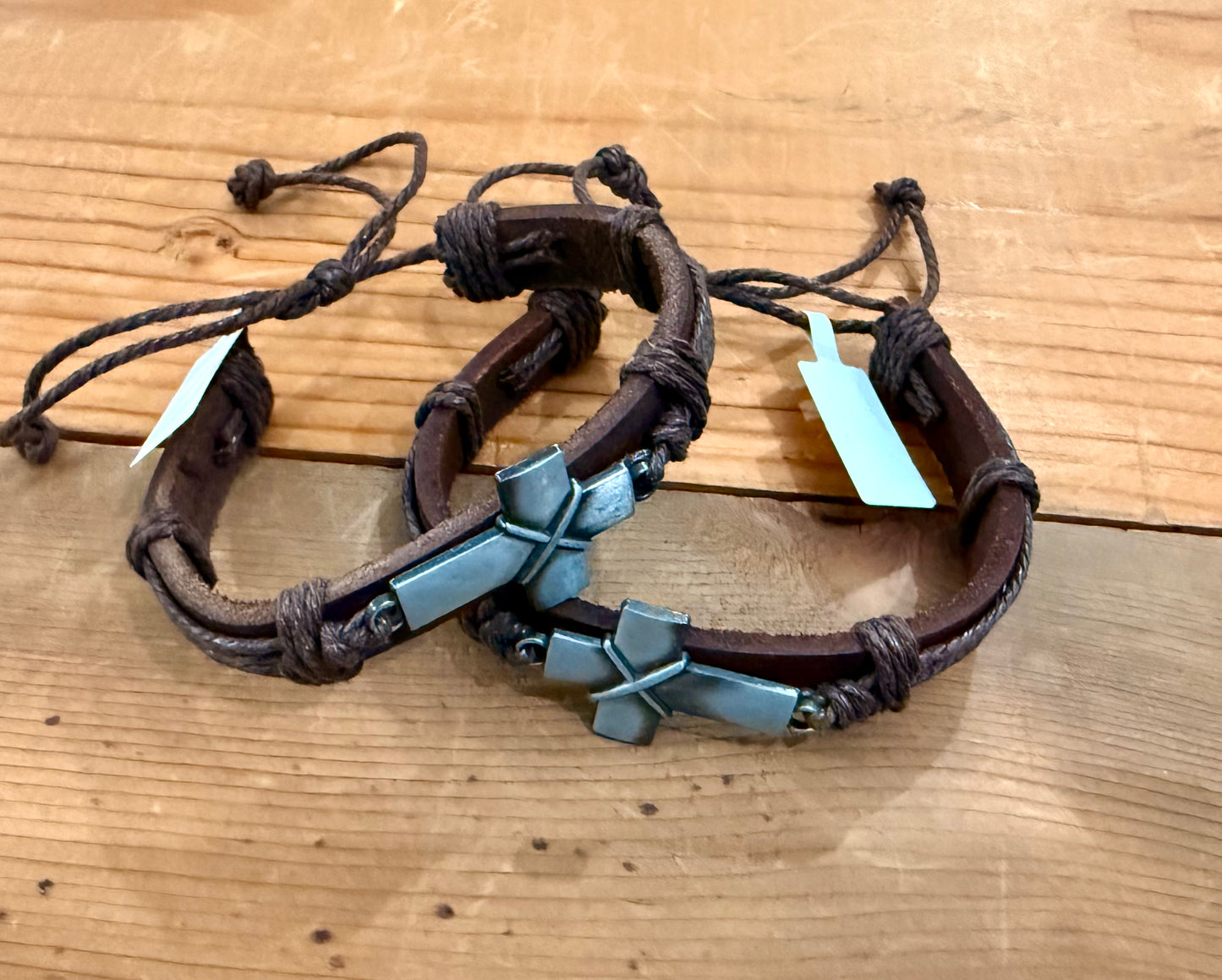 Men’s Leather Cross Bracelet