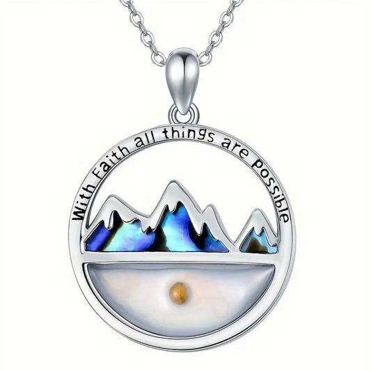 Elegant Stainless Steel "All Things Are Possible" Faith Necklace