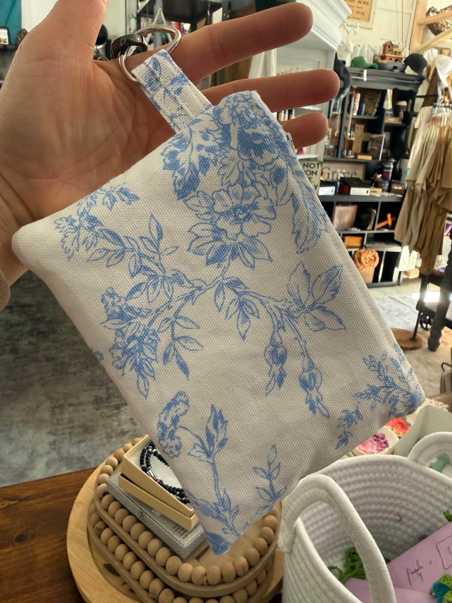 The Hope Chest Hand Sewn Vintage Blue Accessory Bag
