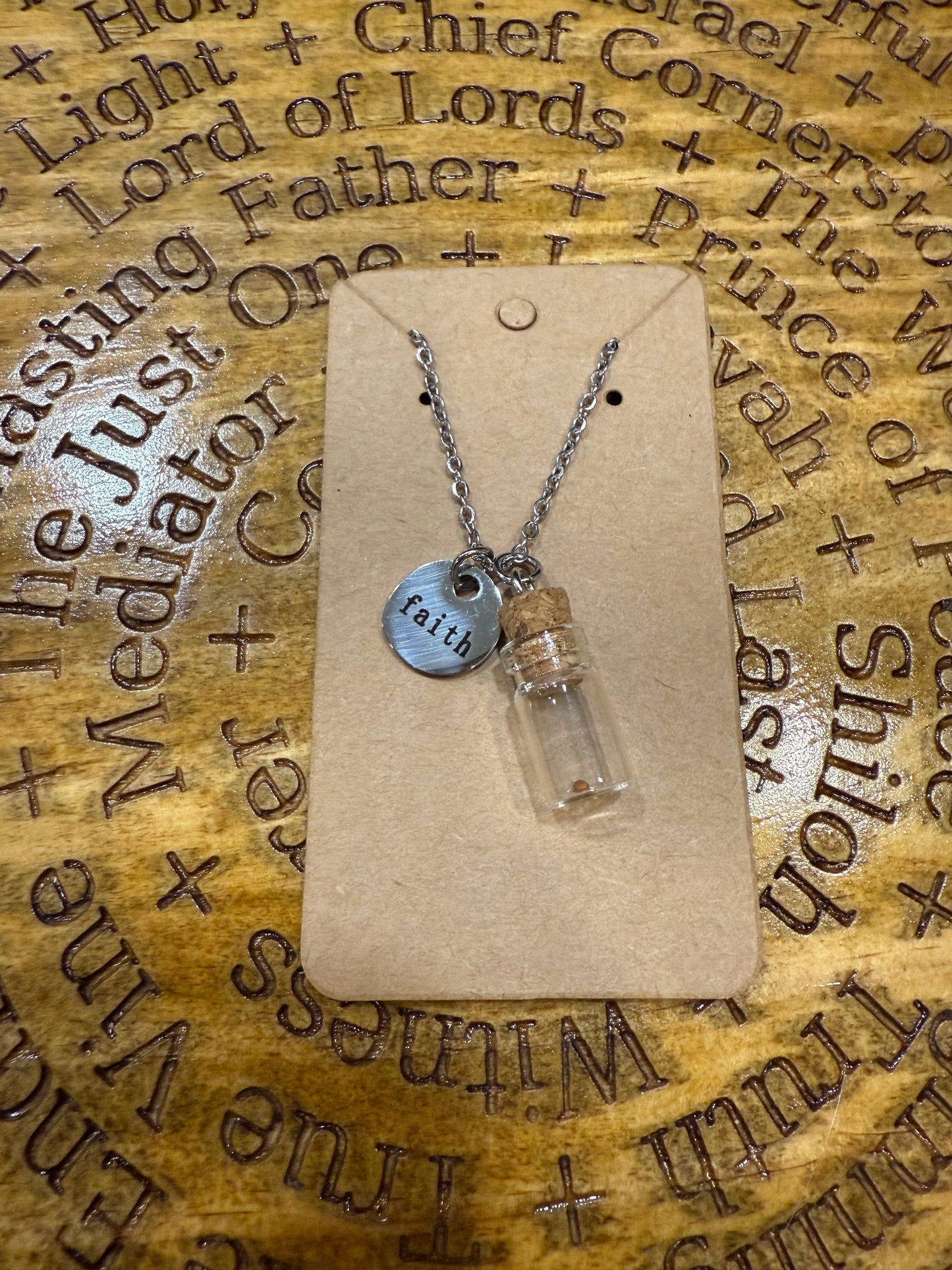 Mustard Seed Faith Bottle Necklace