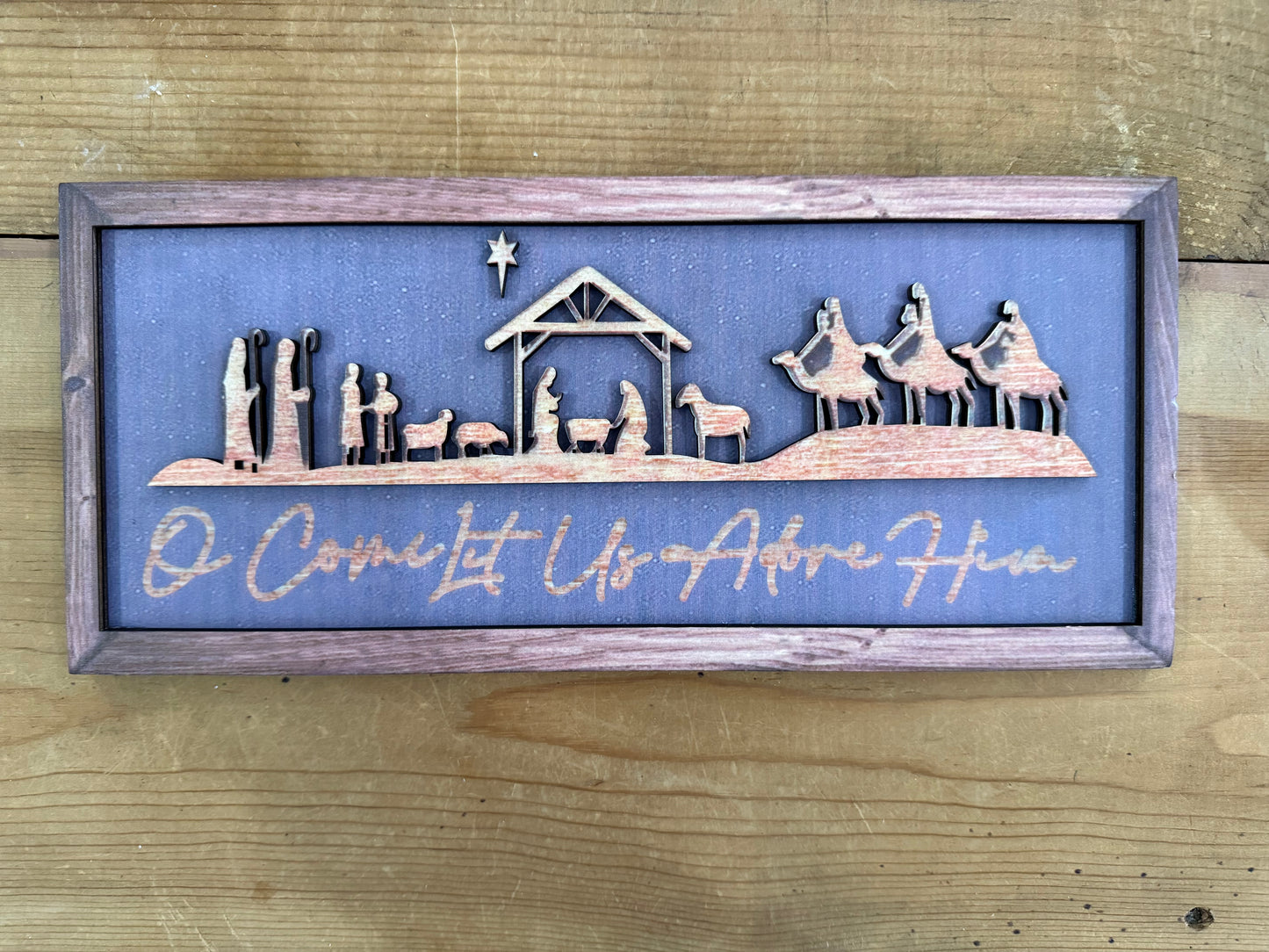 “Oh Come Let Us Adore Him” Wood Sign