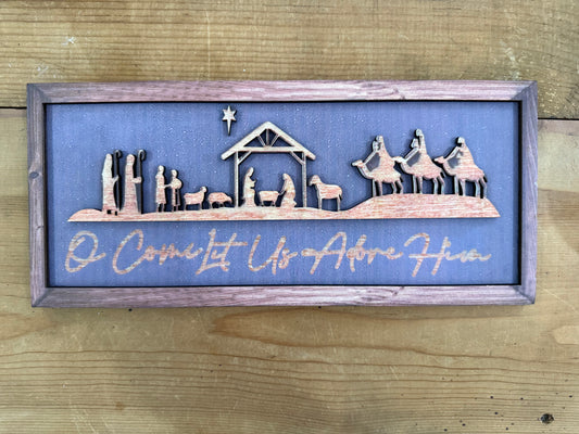 “Oh Come Let Us Adore Him” Wood Sign