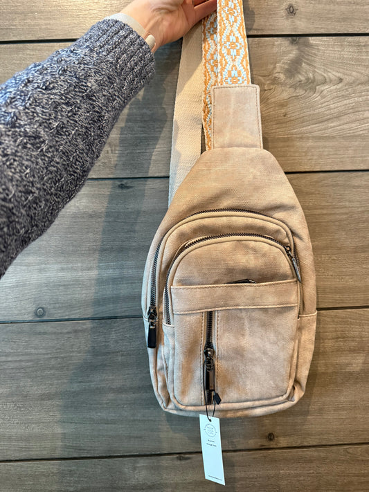 Waxed Canvas Crossbody Bag