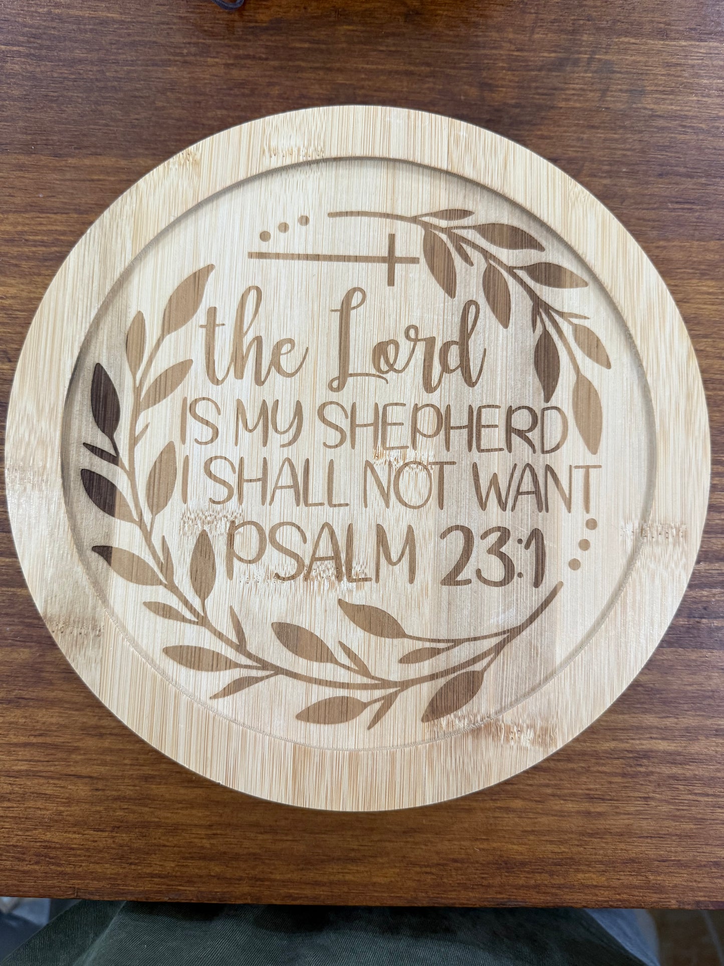 10” Custom Engraved Psalm 23:1 Lazy Susan