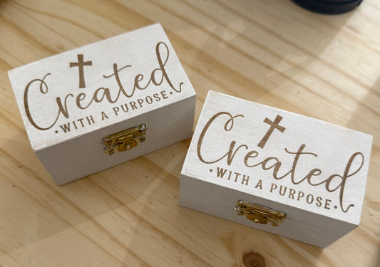 “Created” Wooden Keepsake Box