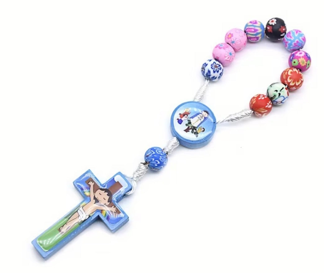 Boys and Girls Colorful Ceramic Bead Rosary Bracelet