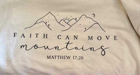 Faith Can Move Mountains Light Sweatshirt