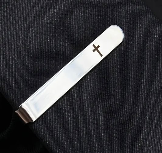 Men’s Stainless Steel Cross Tie Clip