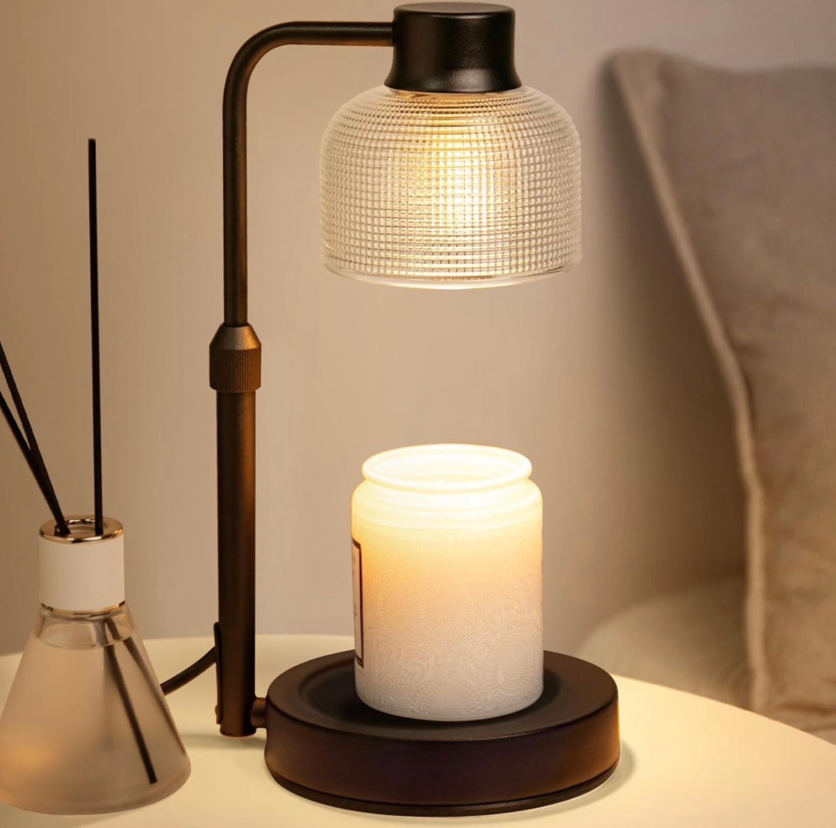 Elegant Adjustable Height Candle Warmer with Timer