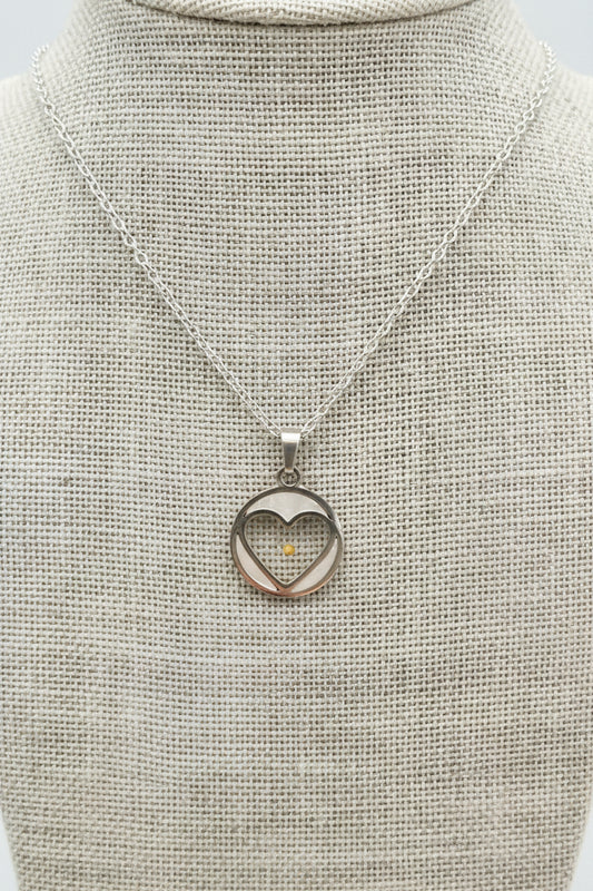 Pearl Heart Mustard Seed Necklace