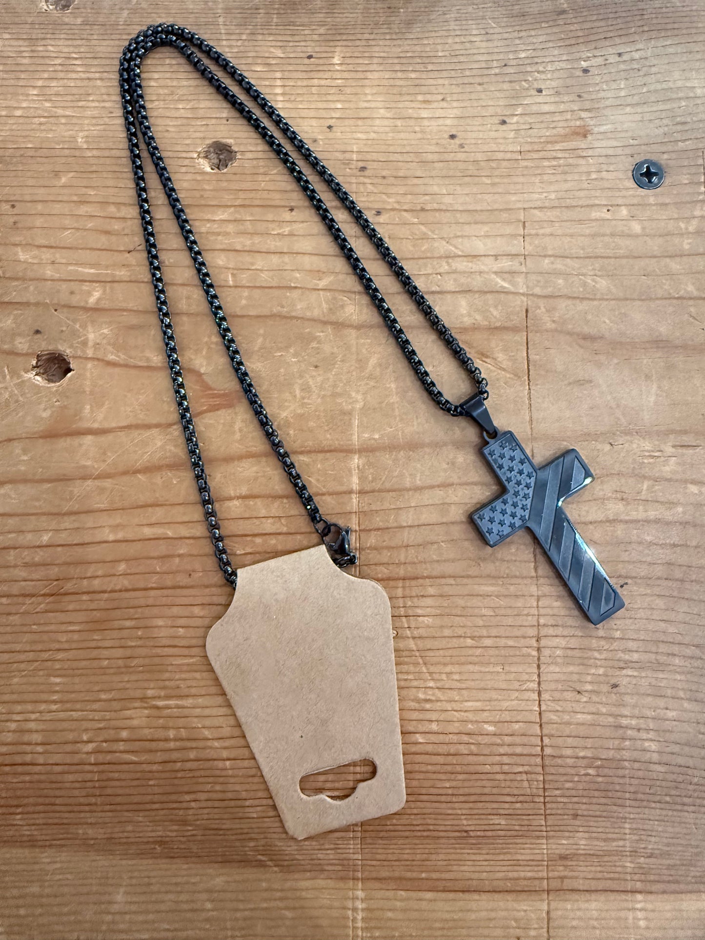 John 3:16 American Flag Cross Necklace