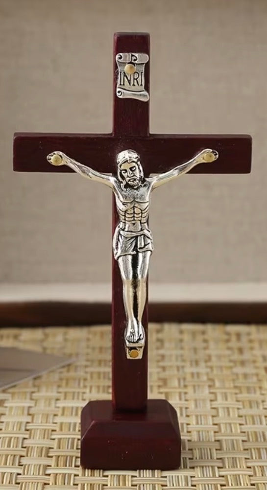 Wooden Jesus on the Cross Statue