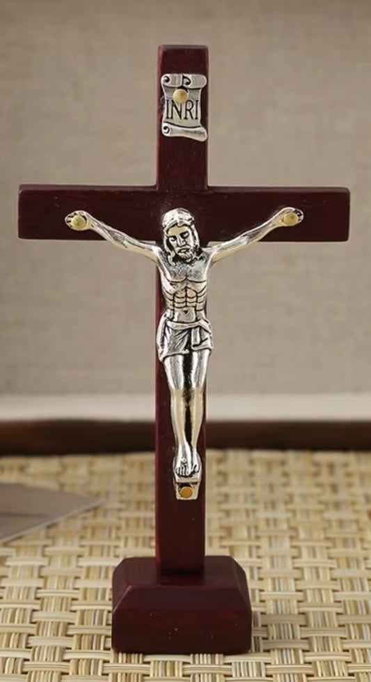Wooden Jesus on the Cross Statue