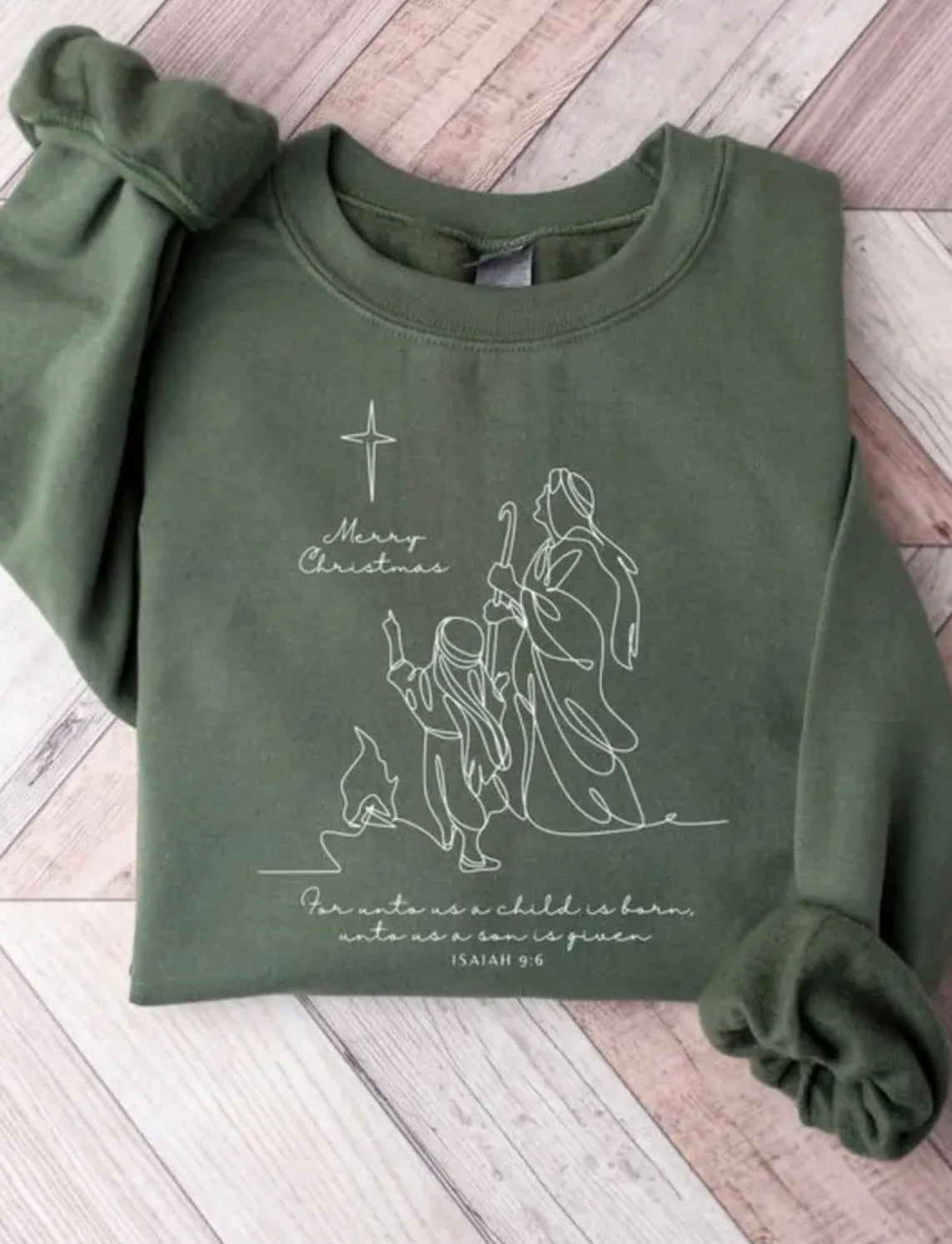 “Merry Christmas” Nativity Lightweight Sweatshirt