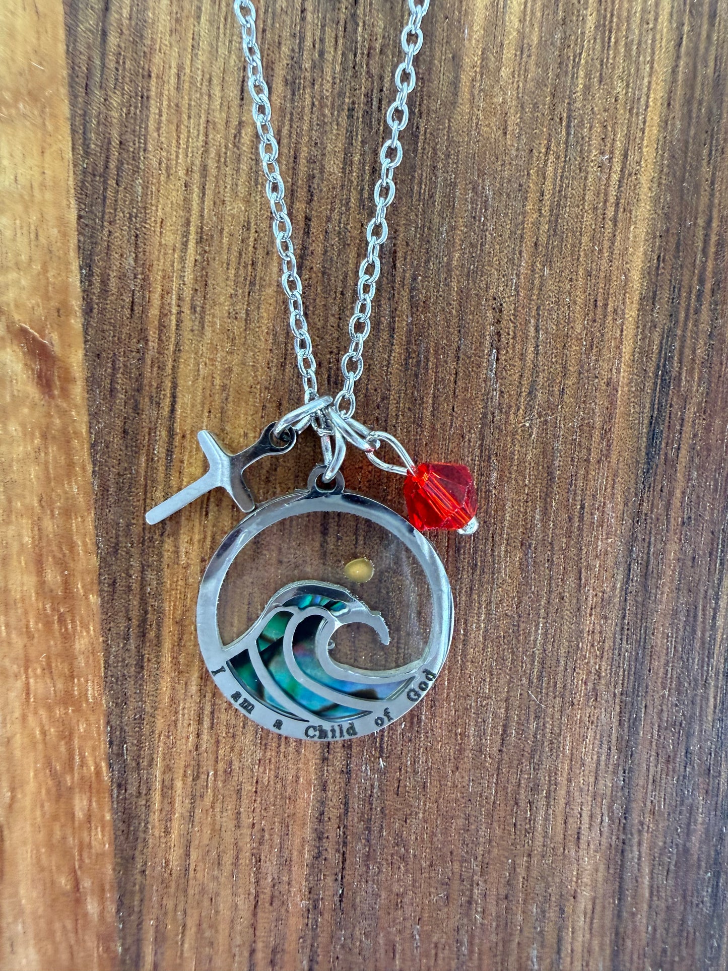 Beautiful “I Am A Child of God” Wave Accent Necklace