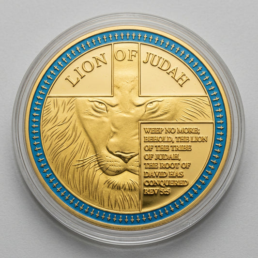 Lion of Judah Joshua 1:9 Challenge Coin