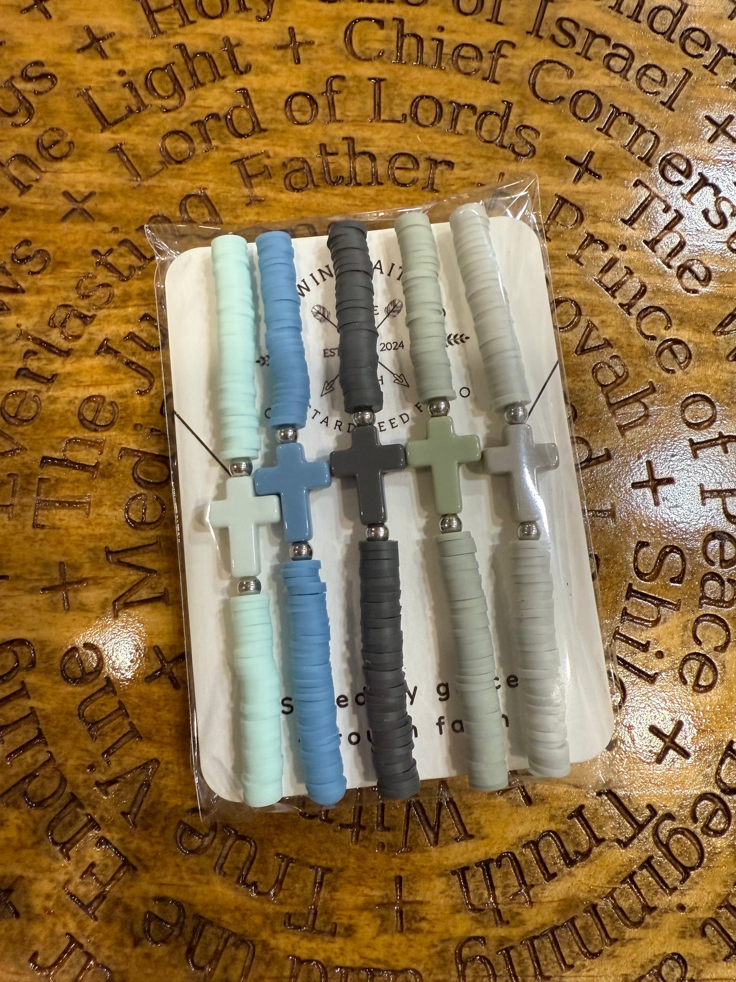 5 Piece Cross Clay Bead Sets