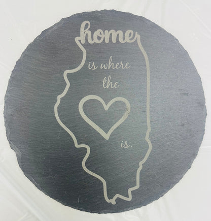 Custom State Slate Cheese Board with 4 Slate Markers