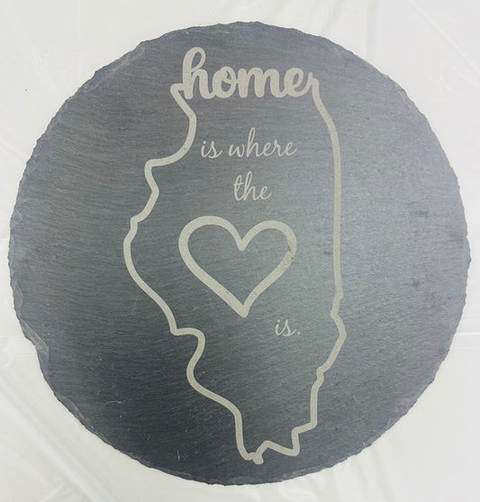 Custom State Slate Cheese Board with 4 Slate Markers
