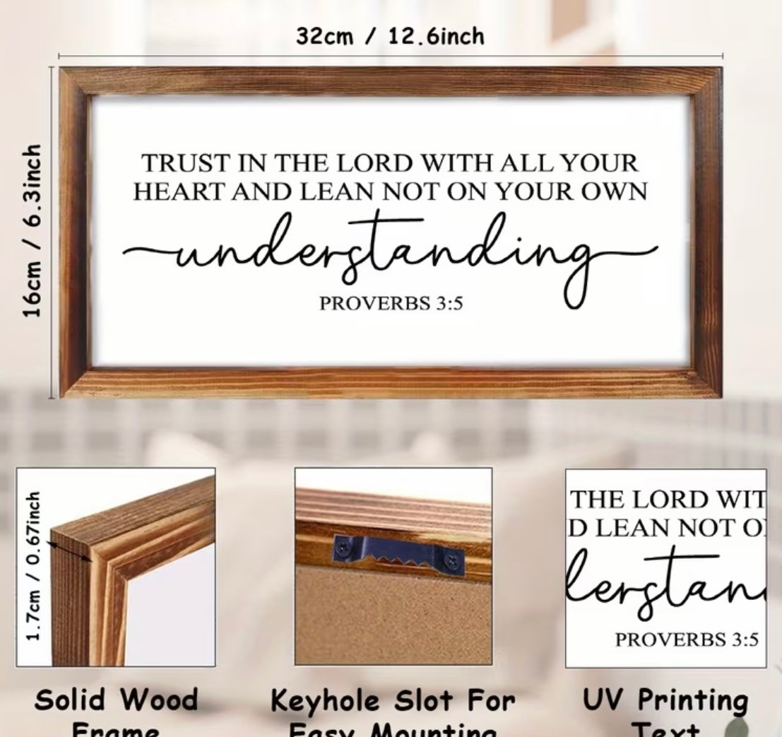 “Trust in the Lord” Proverbs 3:5 Framed Sign