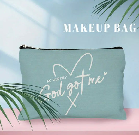 “No Worries, God Got Me” Faith-Inspired Accessory Bag