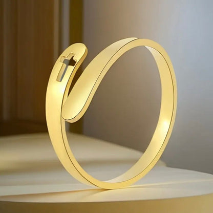 Adjustable Stainless Steel Cross Ring
