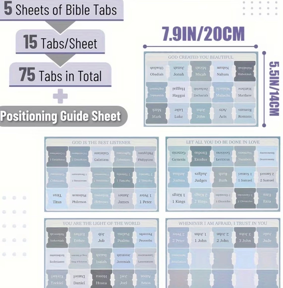 Blue Design Bible Tabs