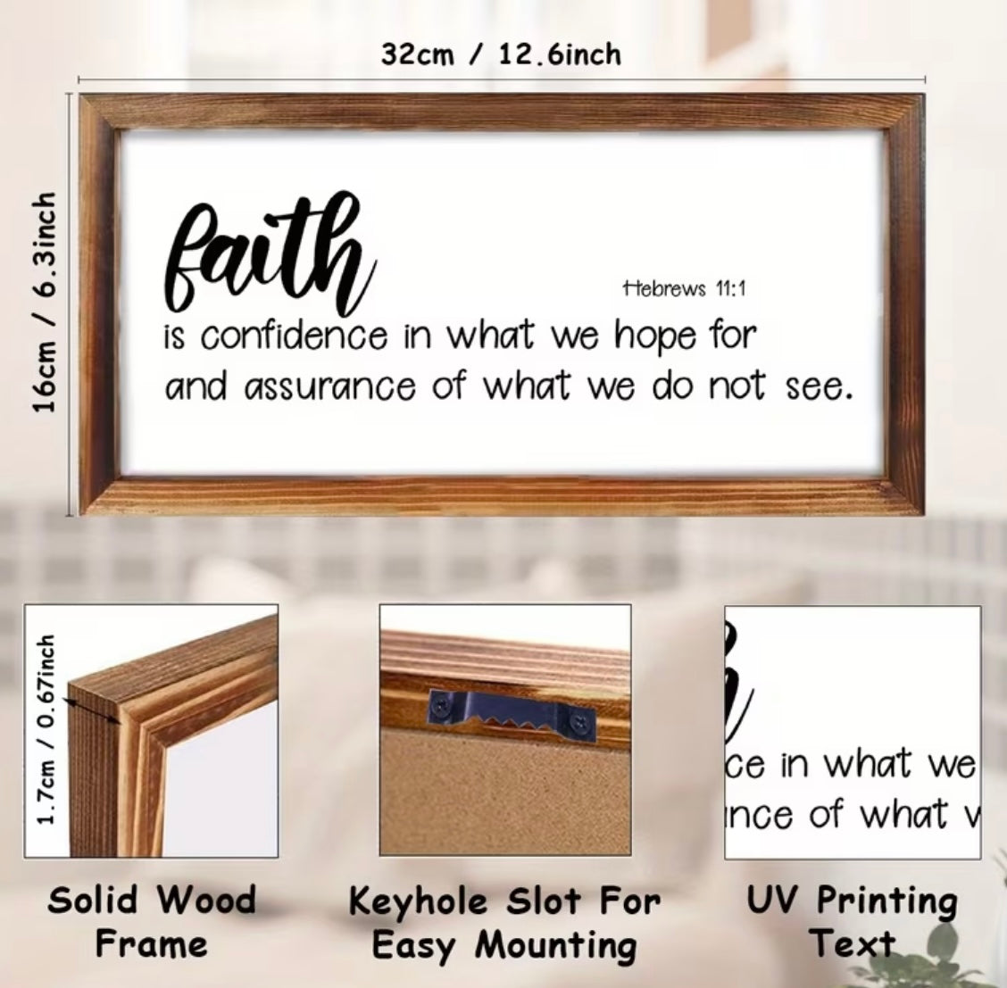“Faith Is Confidence” Hebrews 11:1 Framed Sign