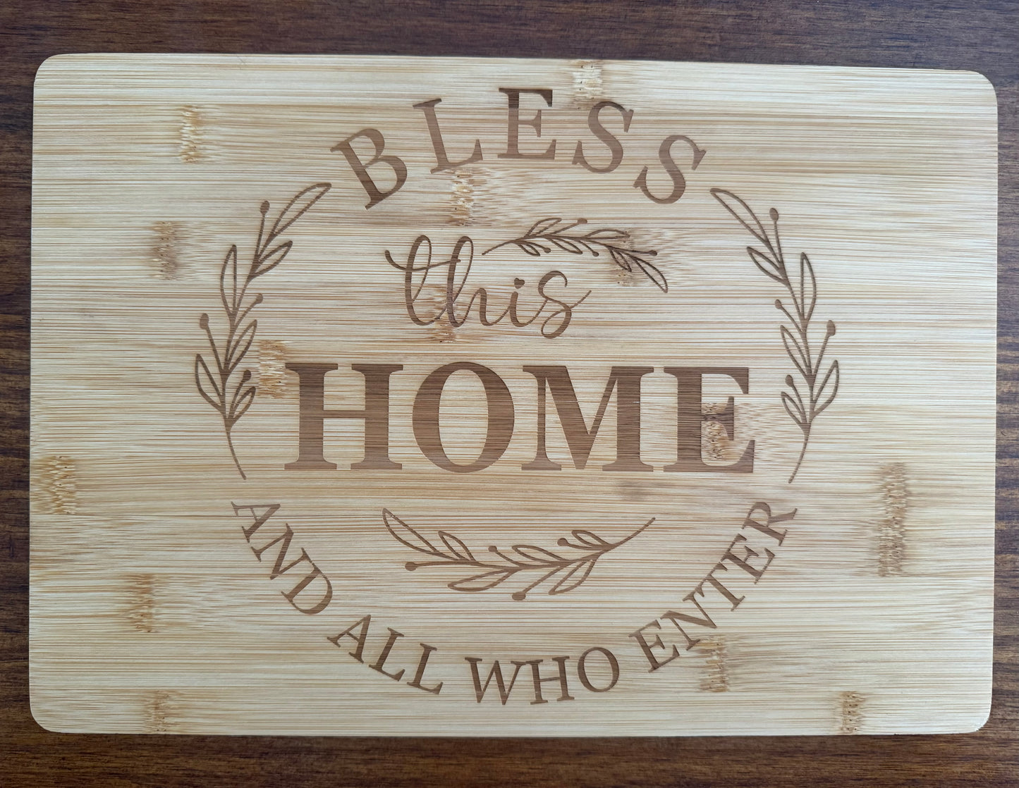 “Bless This Home” Engraved Cutting Board