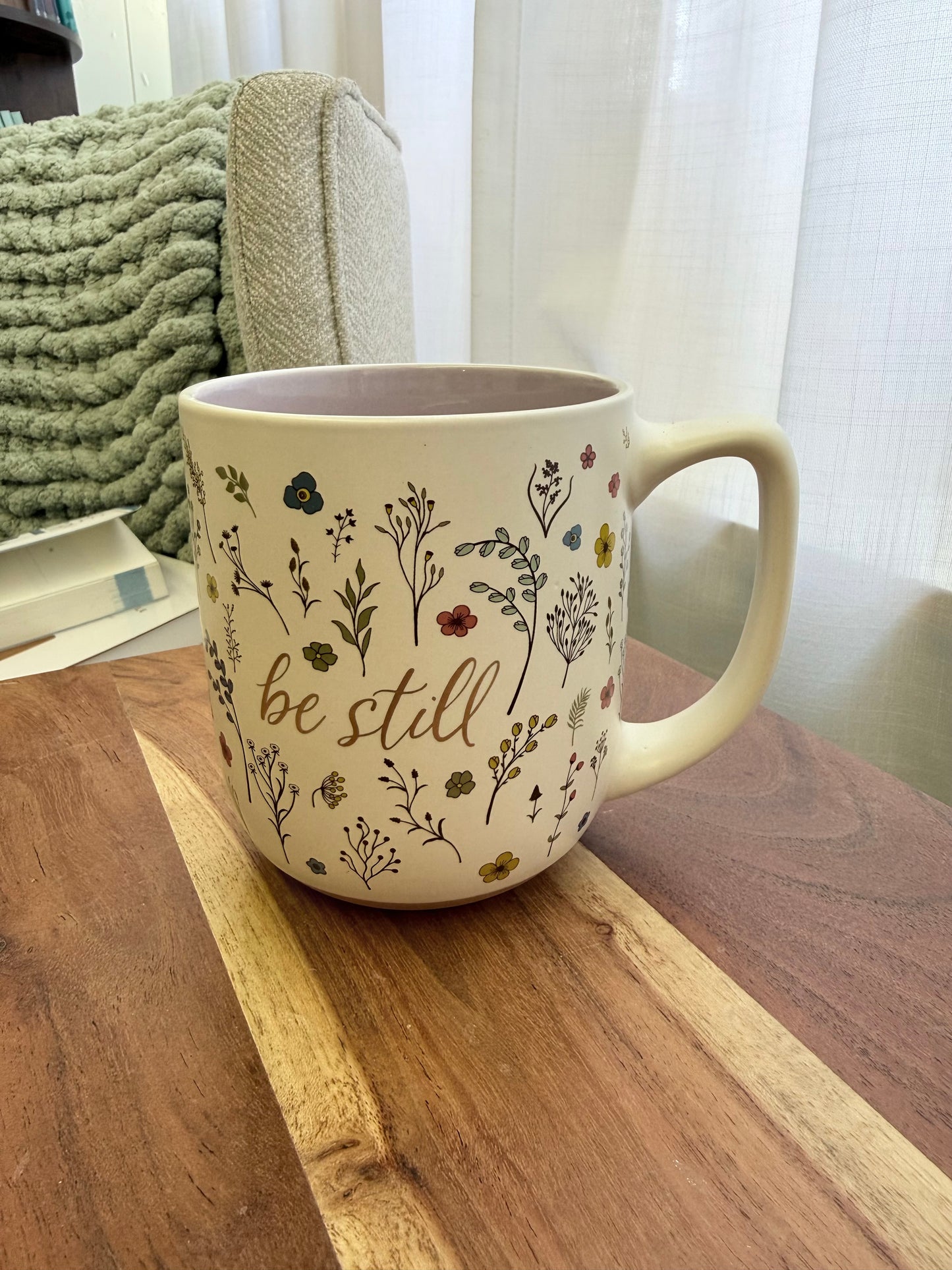 “Be Still” Floral Ceramic Coffee Cup