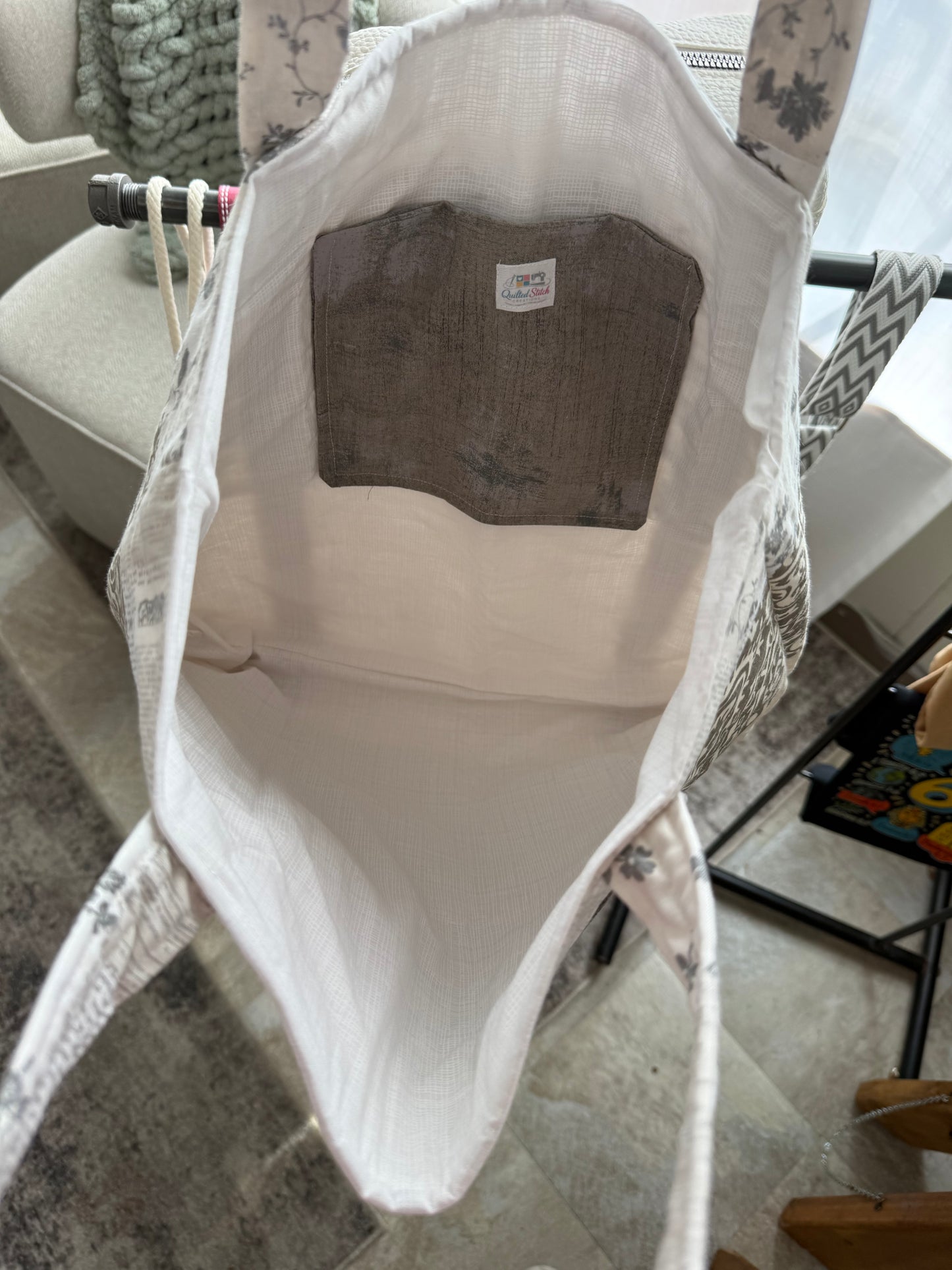 Quilted Stitch Handmade Custom Embroidered "Chosen & Loved" Weekend Bag