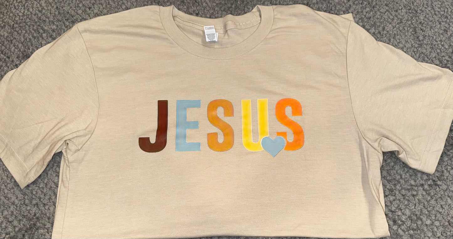 Cream American Apparel “JESUS” T-Shirt