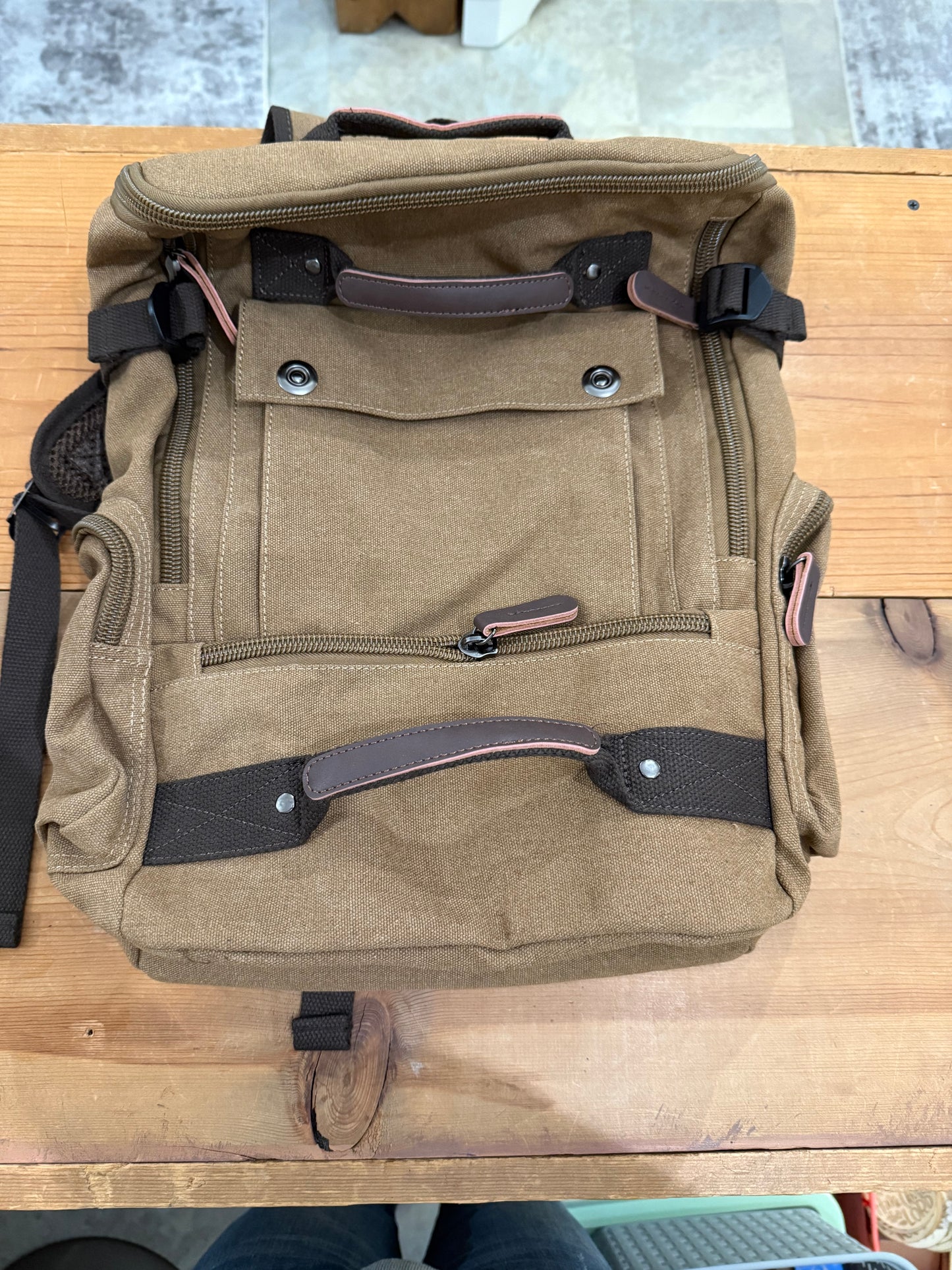 Heavy Duty Canvas Duffle Style Backpack