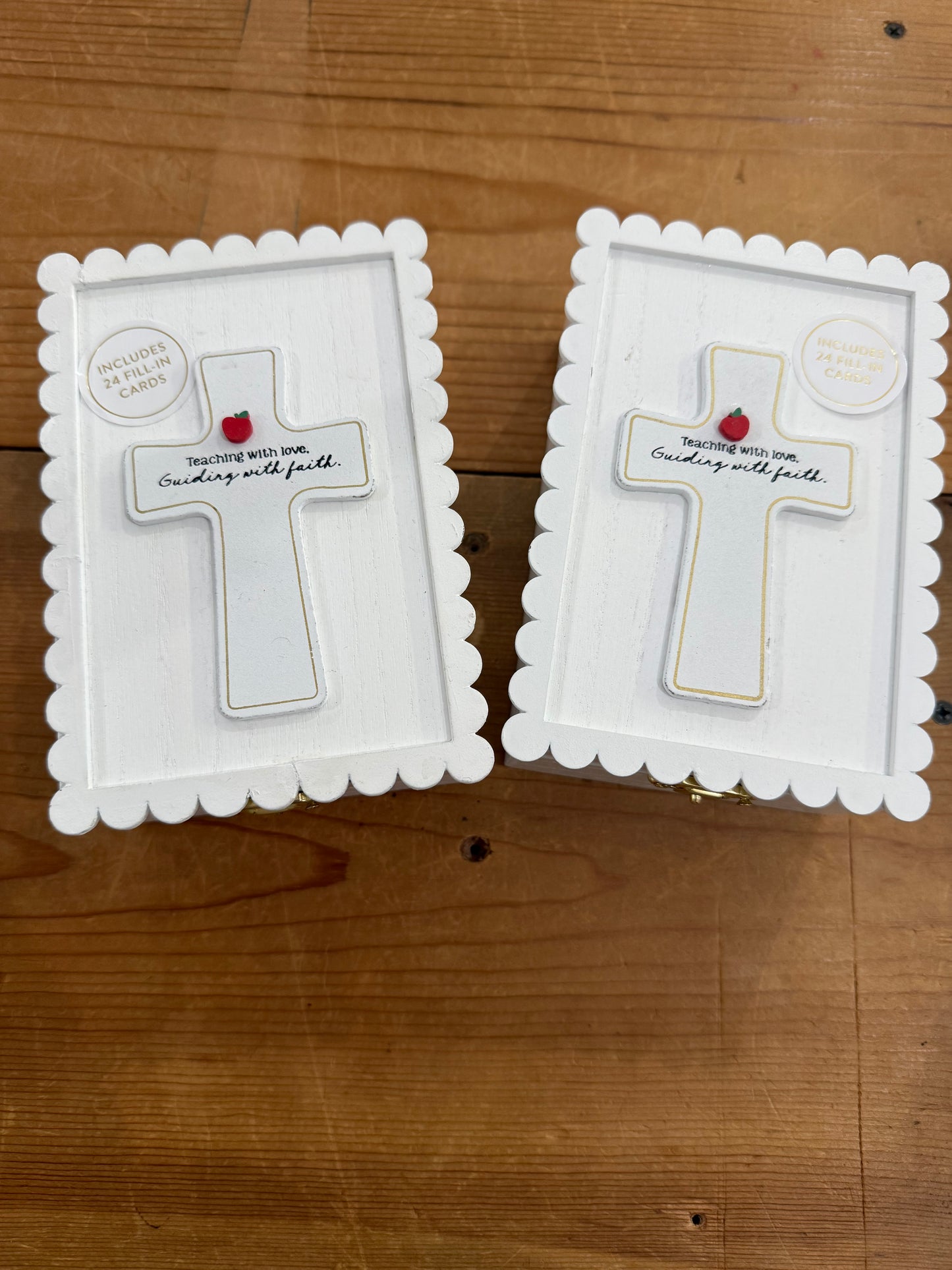 Wooden “Teaching With Love” Blessing Box with Prayer Cards