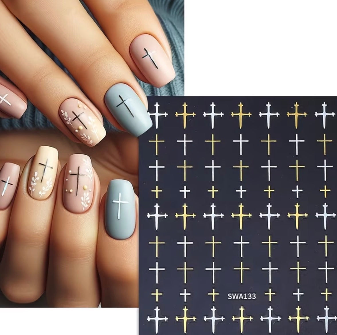 Just For Her Cross Nail Stickers