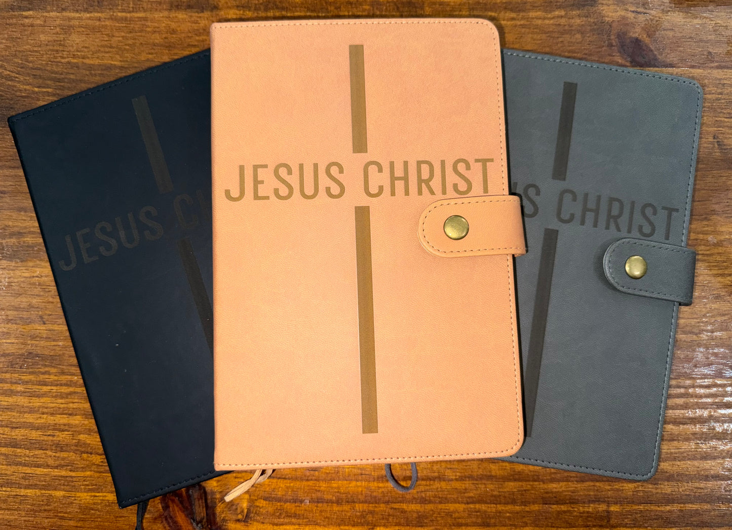 Custom Engraved “Jesus” Cross Leathersoft Journal