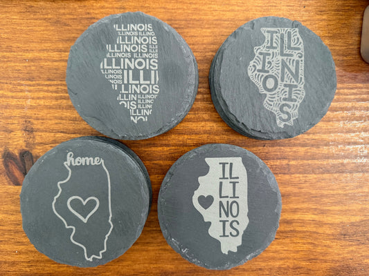 Custom Engraved Round State Coasters