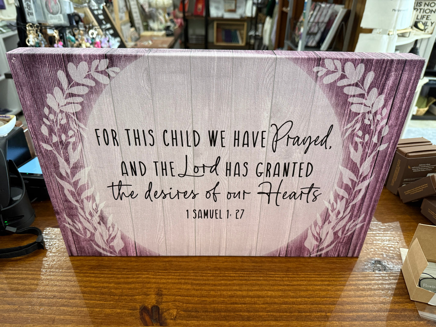 1 Samuel 1:27 18x12” Canvas Print
