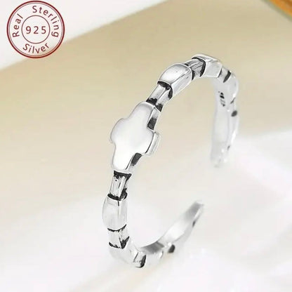 Vintage Sterling Silver Adjustable Cross Ring