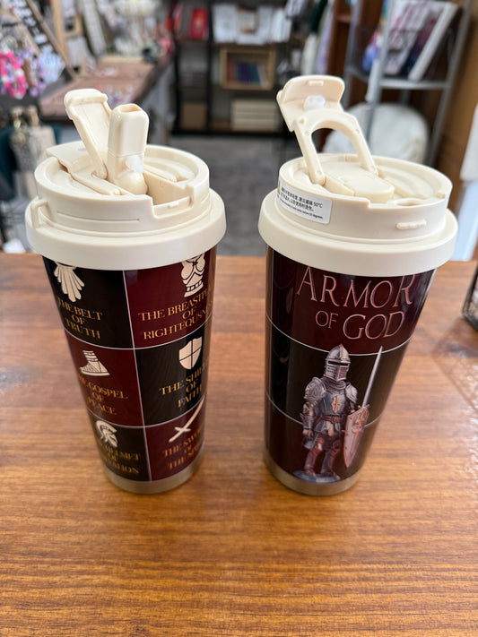 Stainless Steel Armor of God Hot/Cold Tumbler with Wrist Strap/Straw
