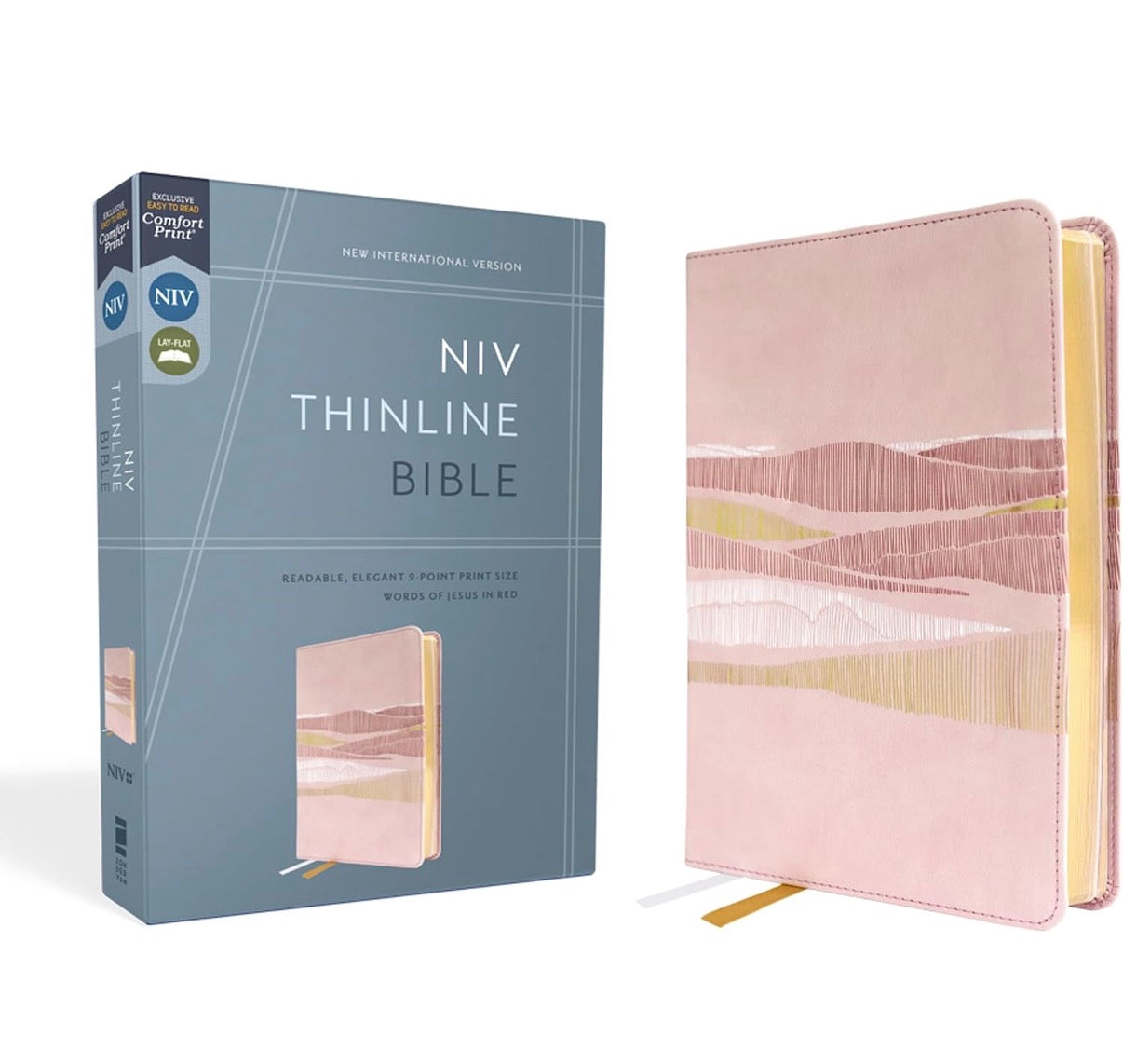 NIV, Thinline Bible, Leathersoft, Pink, Red Letter, Comfort Print