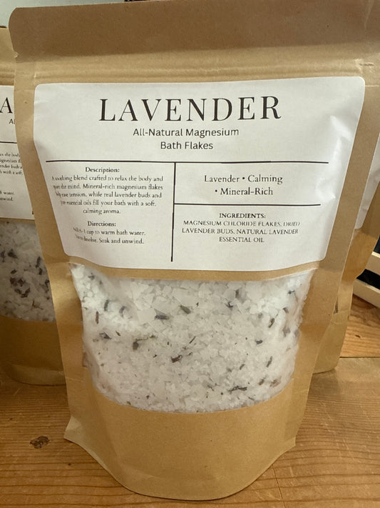 All‑Natural Magnesium & Lavender Bath Flakes