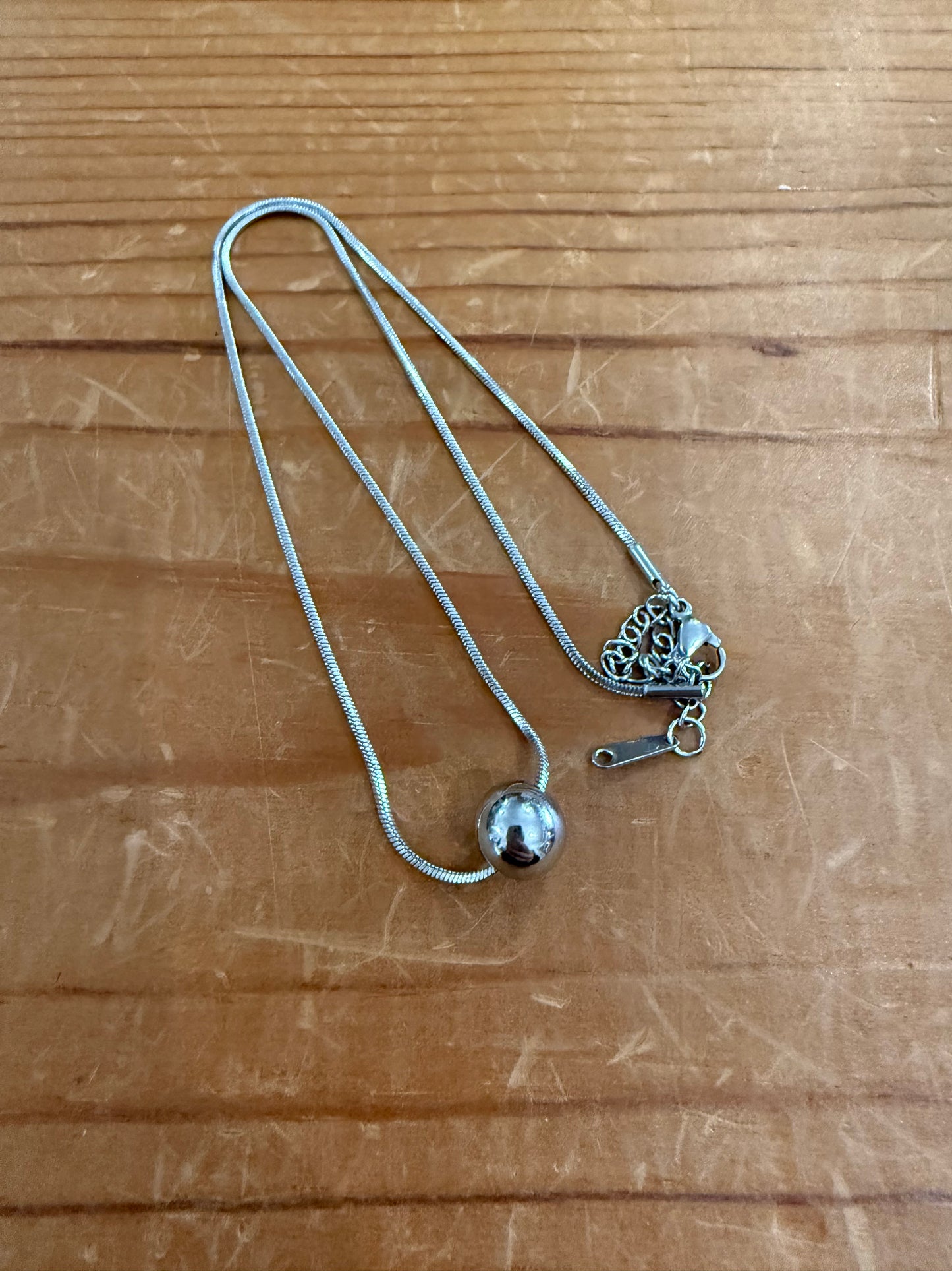Stainless Steel Ball Pendant Necklace