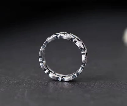 Sterling Silver Double Layer Fish Ring