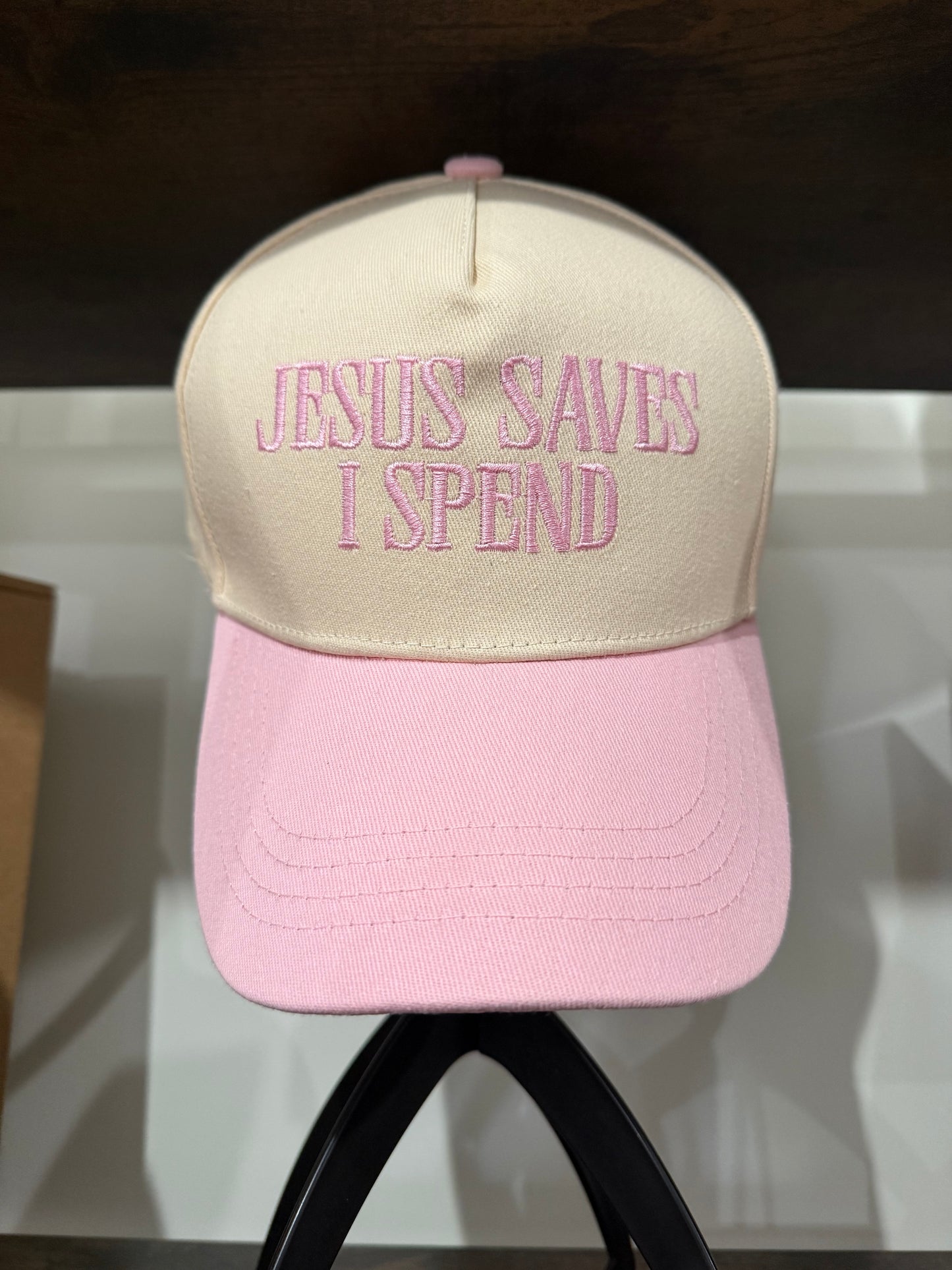 Jesus Saves I Spend Embroidered Hat
