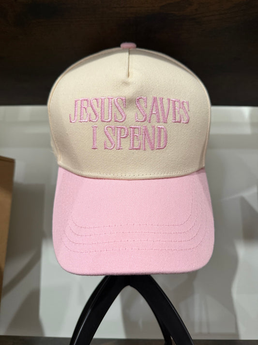 Jesus Saves I Spend Embroidered Hat