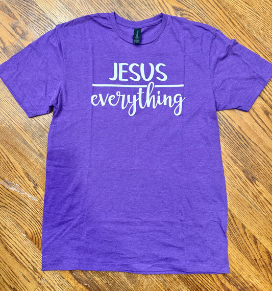 Jesus Over Everything Heather Purple Softstyle T-Shirt