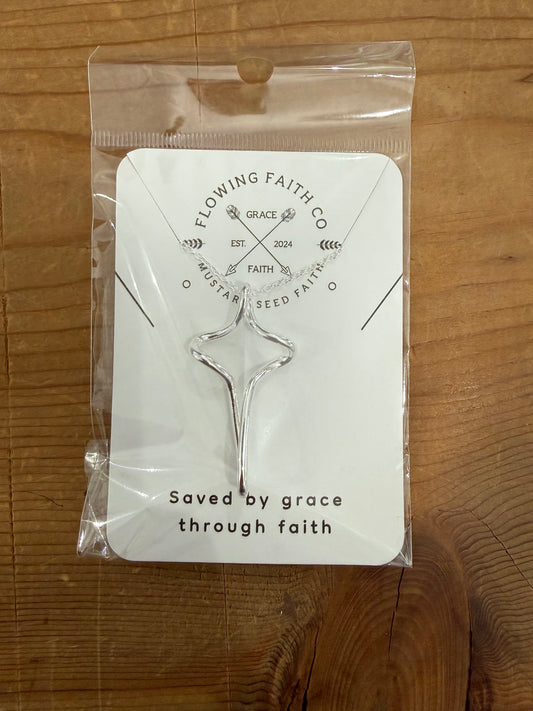 Sterling Silver Open Cross Necklace